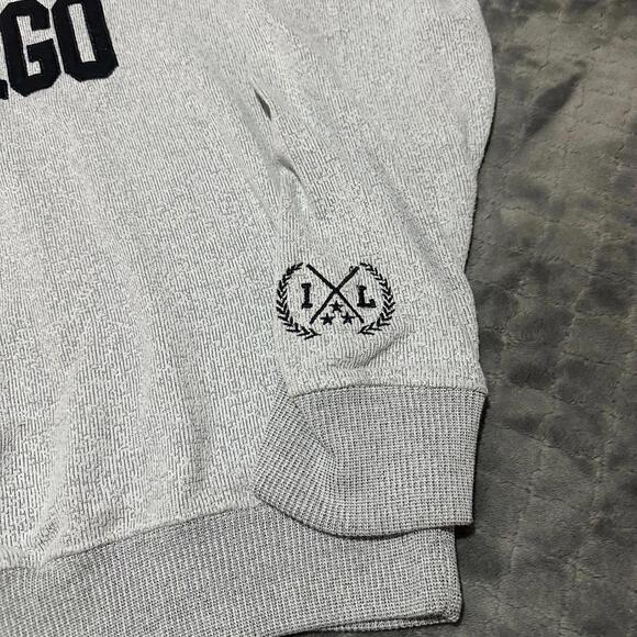 New York Popular Chicago Sweater Crewneck Men Large L Gray Pullover - Picture 4 of 6